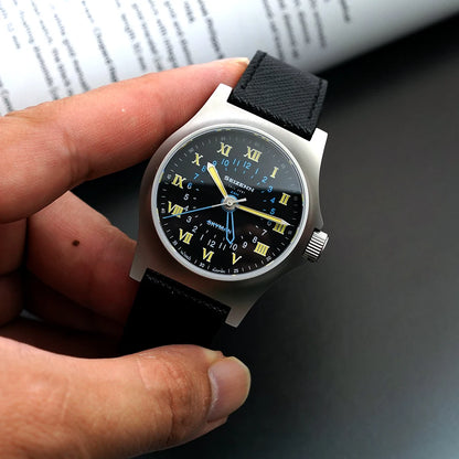 Merkur Vintage  Watch British Military Field Watch Mens Automatic Mechanical Watches Luminous Stain Steel Sapphire Reloj Hombre