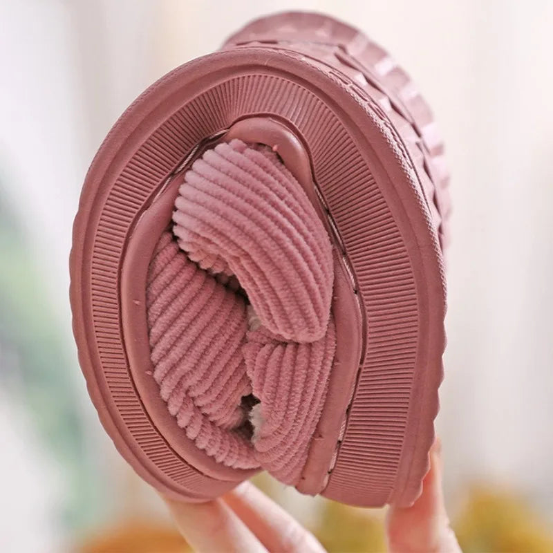 Winter Warm Fur Home Slippers Women Comfort Mute Non Slip Plush Slides Woman Solid Color Soft Sole Indoor Bedroom Slippers 2024