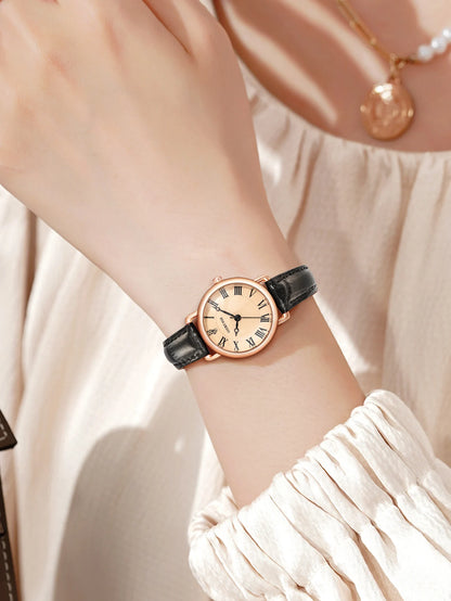 LUCKYFOX Fashionable ladies watch with a simple and elegant design small dial ladies quartz watch; Christmas gift; wristwatch