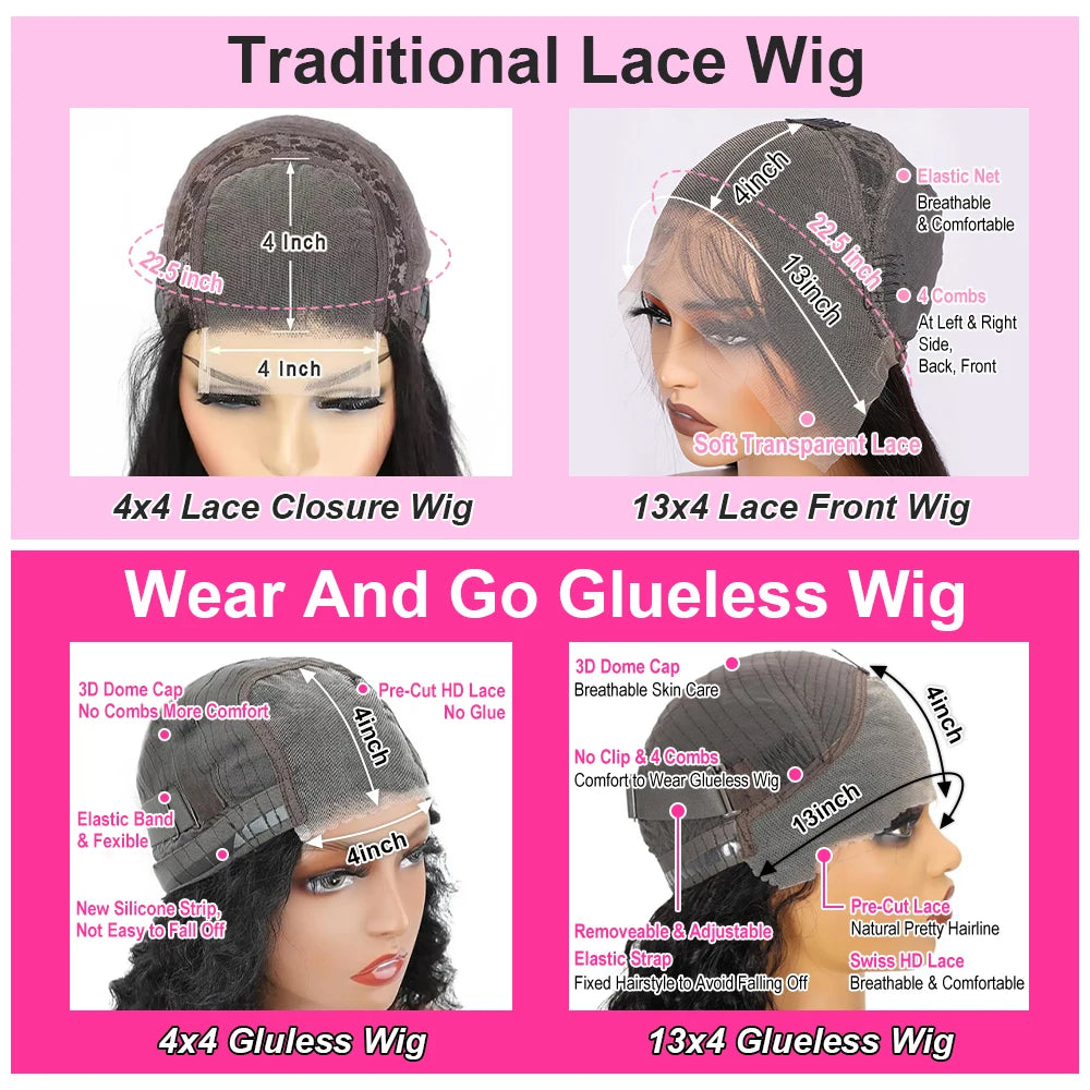 Short Ready to Wear Glueless Curly Bob Wig Human Hair 4x4 13x4 Closure Frontal Wigs Wear and Go Brazilian Wigs for Woman on Sale
