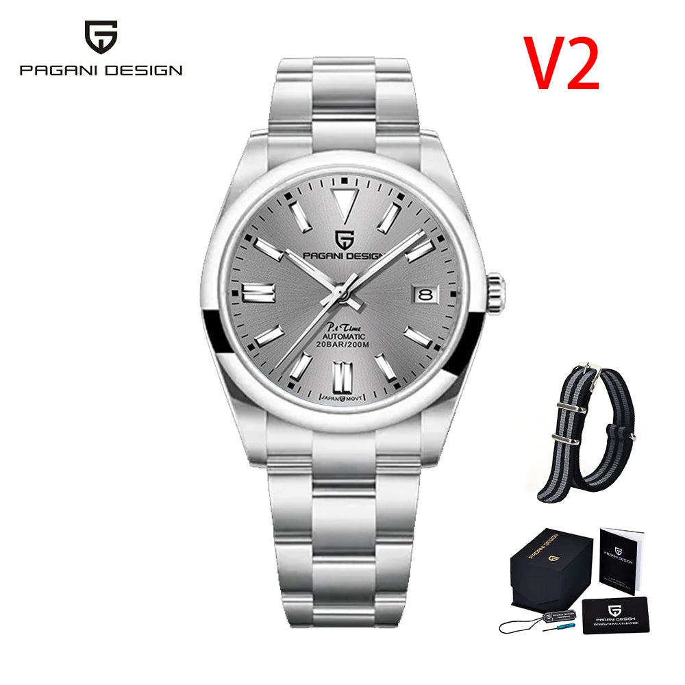 PAGANI DESIGN 2026 New luxury automatic mechanical men watch stainless steel V2 sapphire crystal CS  20bar reloj hombte