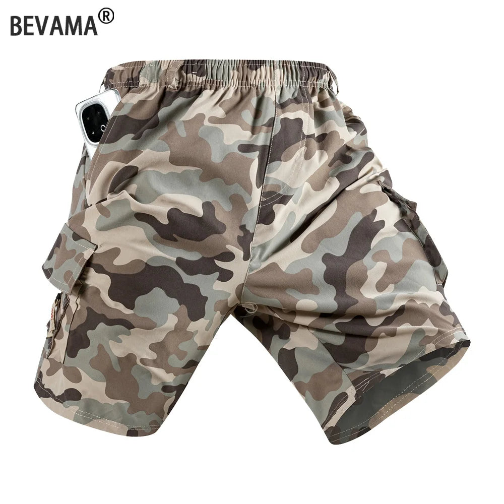 Men's Camouflage Cargo Shorts Tactical Casual Loose Work Tooling