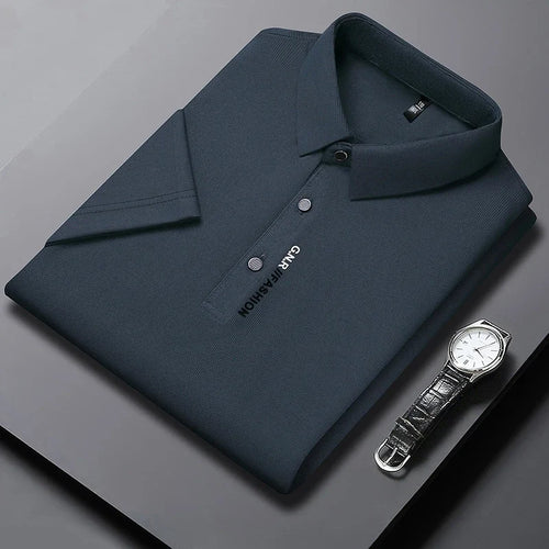Men's Short Sleeve Solid Color Polo Shirt Breathable Comfortable