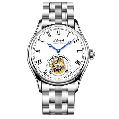 Aesop Real Flying Tourbillon Movement Mechanical Watches Luxury Watch for Men Skeleton Tourbillon Watch Sapphire Official Store