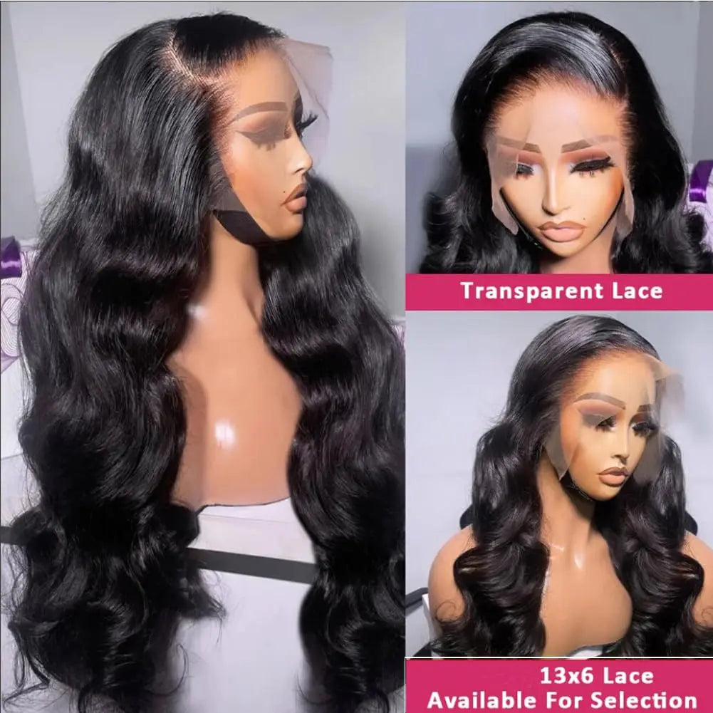 Body Wave 13x6 Hd Lace Human Hair Wig Transparent 13x4 Lace Front Wigs Preplucked 40 Inch Human Hair Lace Frontal Wigs 4x4 5x5