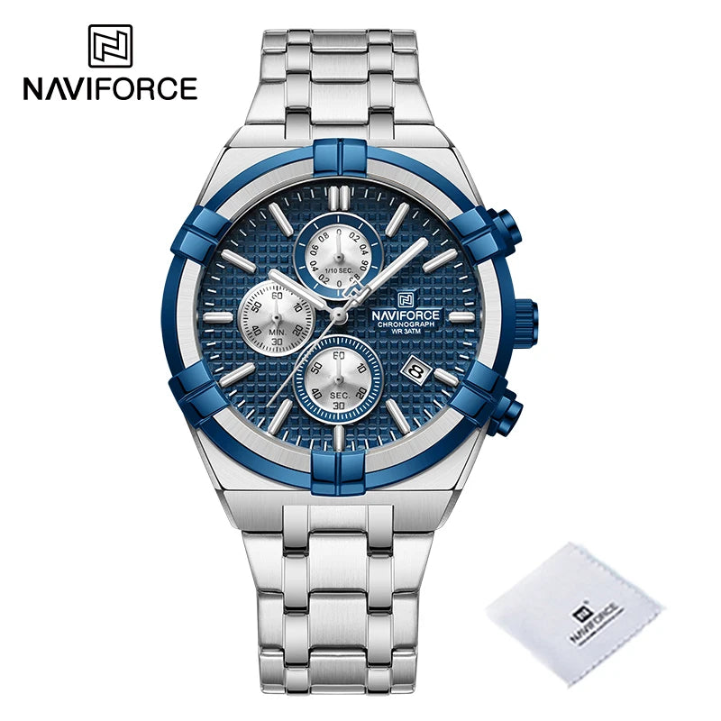NAVIFORCE Original Watches for Men Quartz Fashion Sport Chronograph Male Simple Wild Waterproof ate Display Wristwatch Man Clock