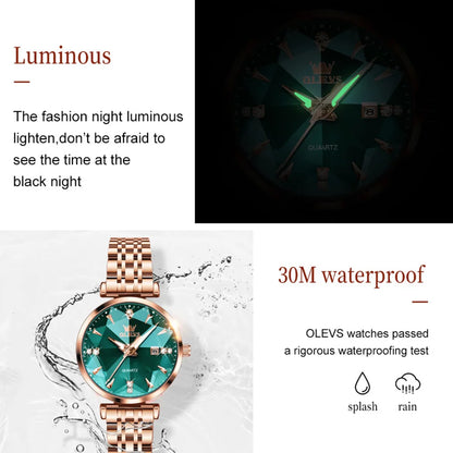 OLEVS 5536 Women's Watch High Quality Elegant Jewelry Design Waterproof Quartz Watch Luxury Rose Gold Women's Watch Reloj Mujer