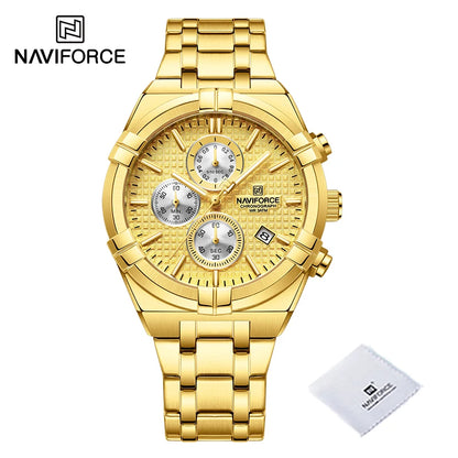 NAVIFORCE Original Watches for Men Quartz Fashion Sport Chronograph Male Simple Wild Waterproof ate Display Wristwatch Man Clock