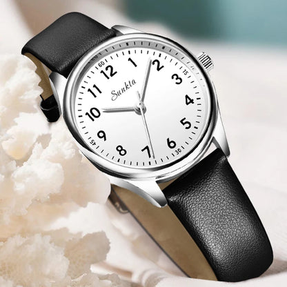 SUNKTA new fashion luxury women's quartz watches elegant leather Watches for Women waterproof simple ladies watches reloj+BOX