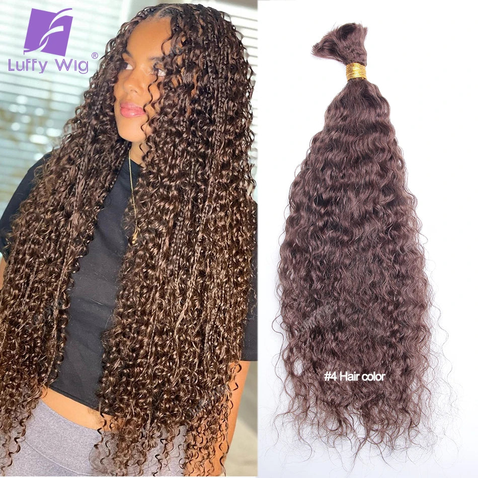Bulk Human Hair For Braiding Curly Double Drawn Brazilian Remy No Weft Extensions Bohemian Boho Box Braids Hair For Black Women