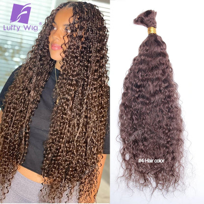 Bulk Human Hair For Braiding Curly Double Drawn Brazilian Remy No Weft Extensions Bohemian Boho Box Braids Hair For Black Women