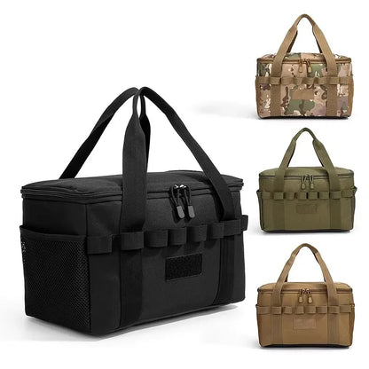 Outdoor Camping Tactical Bag - 14L Large Capacity Multi-Functional Tool & Picnic Gear Organizer with Multiple Compartments Black