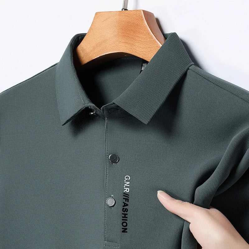 Men's Short Sleeve Solid Color Polo Shirt Breathable Comfortable