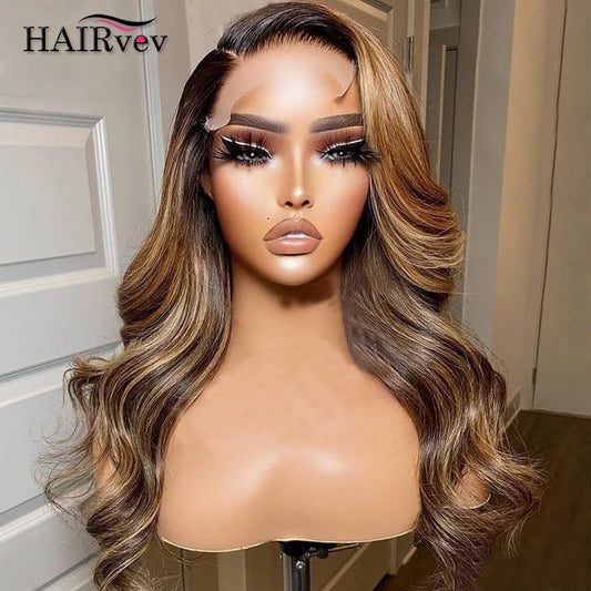 Highlight Body Wave Wig Human Hair Honey Blonde Lace Front Wigs For Women Brazilian HD Transparent Lace Frontal Wig Pre Plucked