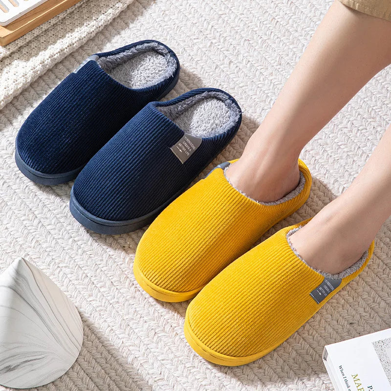 Winter Warm Fur Home Slippers Women Comfort Mute Non Slip Plush Slides Woman Solid Color Soft Sole Indoor Bedroom Slippers 2024