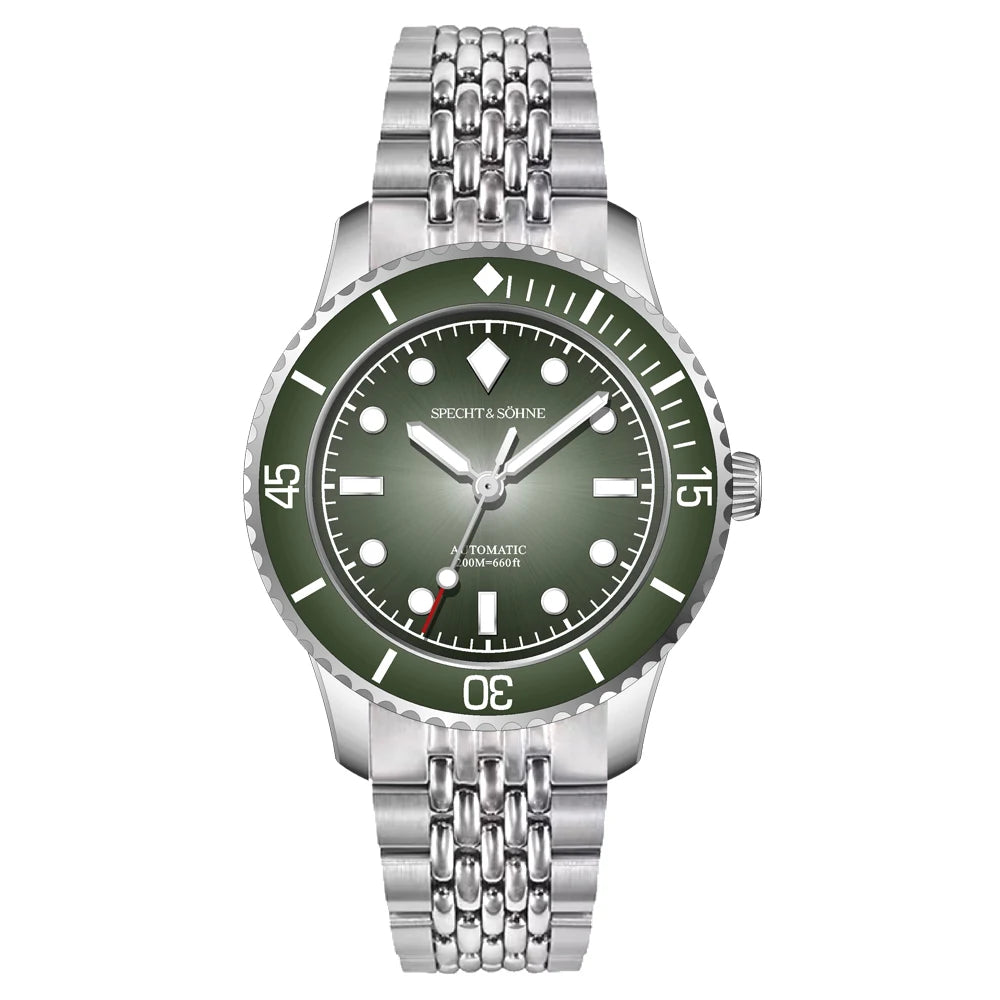2026 New Specht & Söhne 39mm Vintage Men Dive Watch Automatic Mechanical Watches Sapphire Crystal BGW Luminous Waterproof 200m