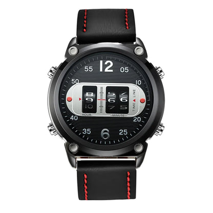 Men Unique Designer Watches Fashion Leather Band Tire Simple Army Sports Vintahe Quartz Watch Black Montres de Marque de Luxe