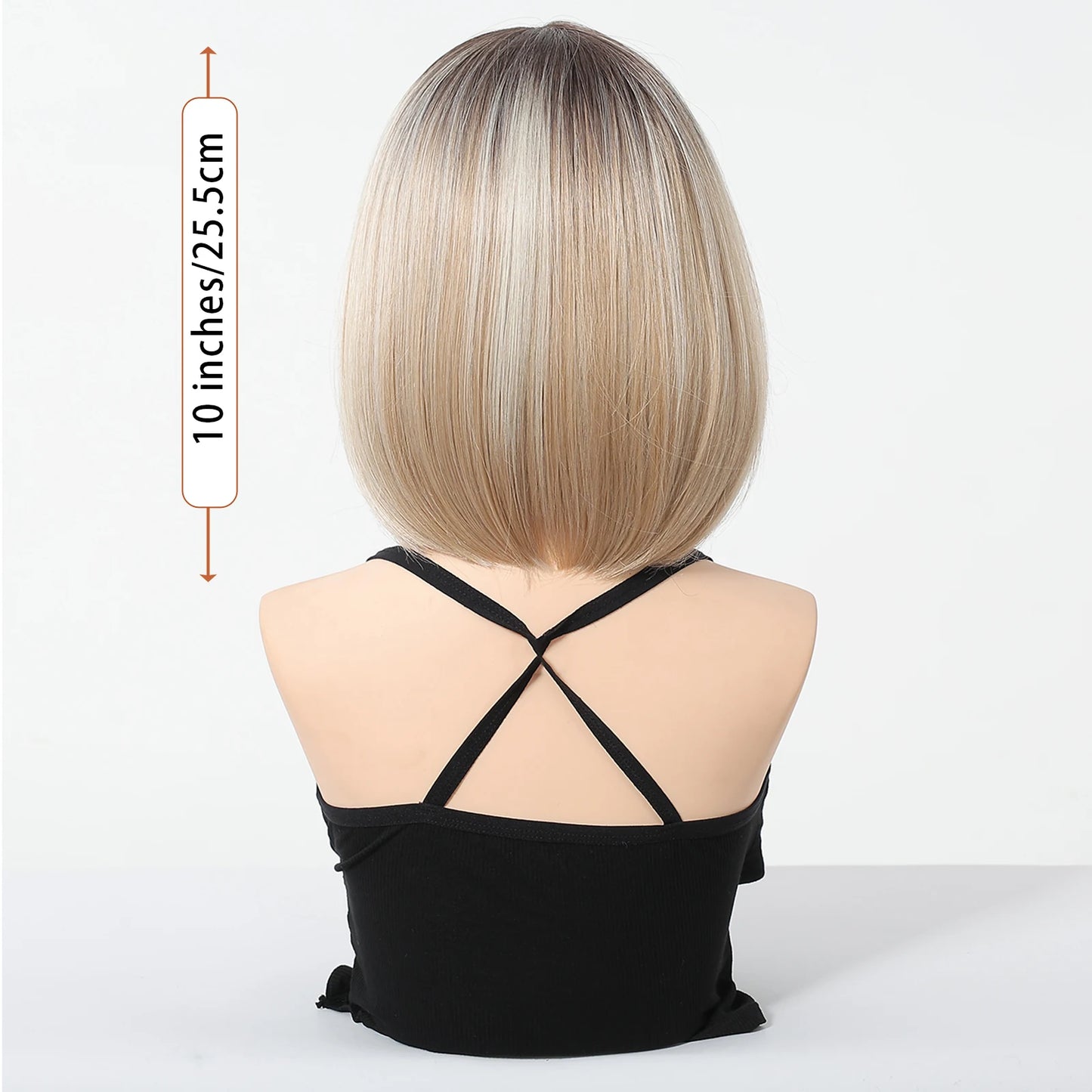 HENRY MARGU Gray To Light Blonde Bob Lace Front Wigs Short Straight Daily Synthetic Wig 13*6 Lace Frontal Wig for Women Party