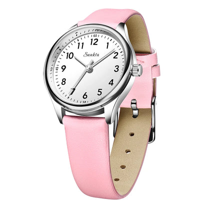 SUNKTA new fashion luxury women's quartz watches elegant leather Watches for Women waterproof simple ladies watches reloj+BOX
