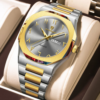 POEDAGAR Original Luxury Men's Watch Waterproof Week Date Fashion Men Wristwatch Quartz Stainless Steel Man Watches Reloj Hombre