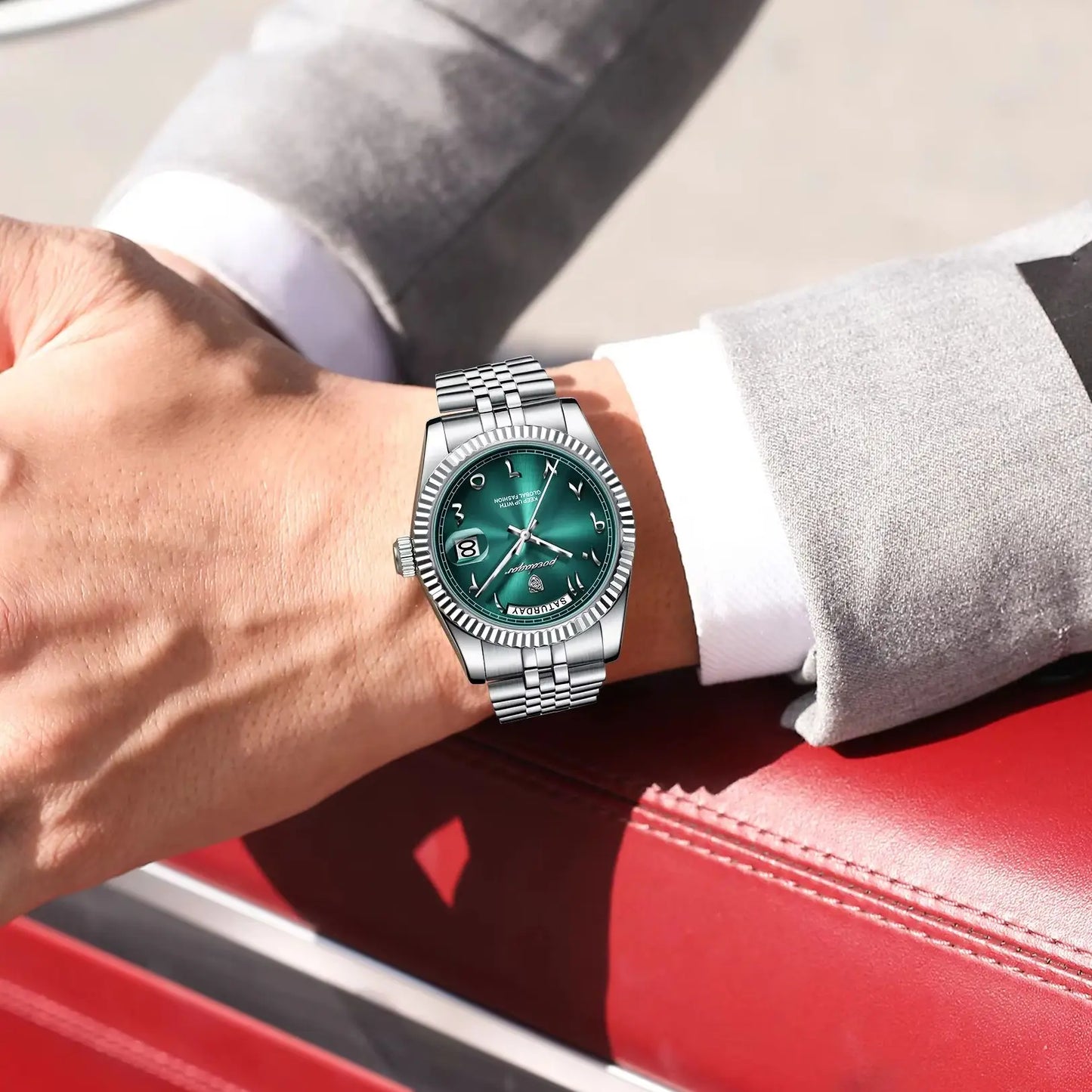 POEDAGAR Brand Fashion Men Clock Waterproof Date Week Business Man Watch Stainless Steel High Quality Quartz Men's Watches Reloj