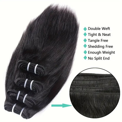 Straight Bundles 100% Human Hair Natural Color Sew In Weaves Short Human Hair Bundles Deal Bob Wig Style Extensiónes De Cabello