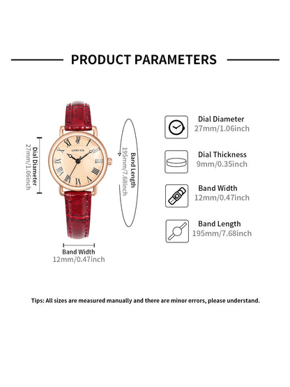LUCKYFOX Fashionable ladies watch with a simple and elegant design small dial ladies quartz watch; Christmas gift; wristwatch