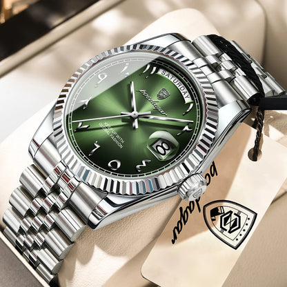 POEDAGAR Brand Fashion Men Clock Waterproof Date Week Business Man Watch Stainless Steel High Quality Quartz Men's Watches Reloj
