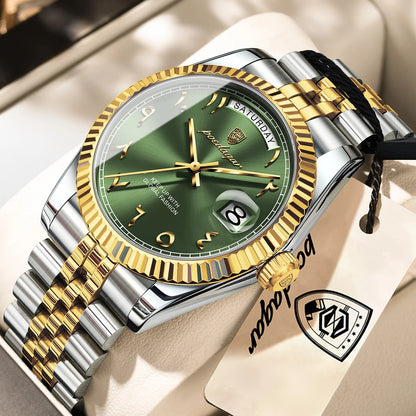 POEDAGAR Brand Fashion Men Clock Waterproof Date Week Business Man Watch Stainless Steel High Quality Quartz Men's Watches Reloj