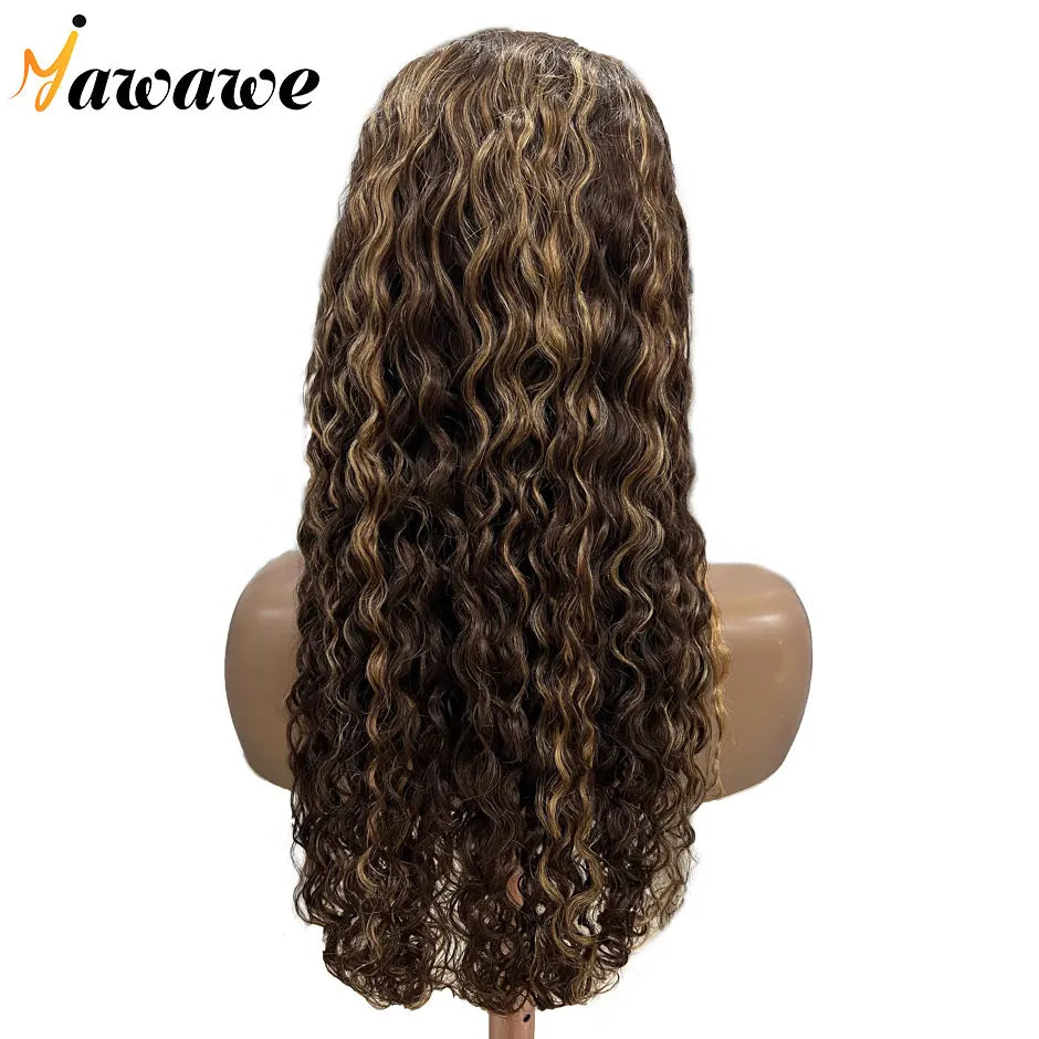 Yawawe hair glueless wig human hair Water wave Wear Go PreCut HD lace frontal wig glueless preplucked human wigs ready to go