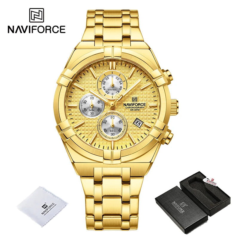 NAVIFORCE Original Watches for Men Quartz Fashion Sport Chronograph Male Simple Wild Waterproof ate Display Wristwatch Man Clock