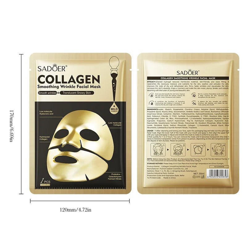 SADOER Golden Collagen Facial Masks Moisturizing Anti-Aging Anti