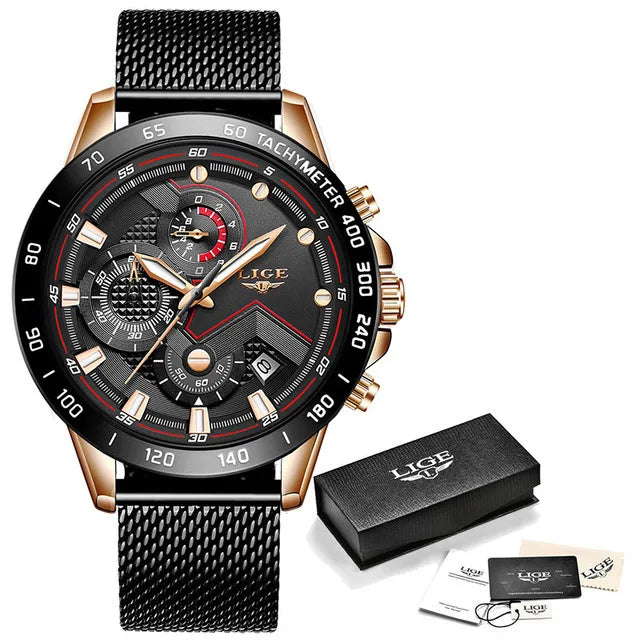 LIGE New Rose Gold Women Watch Top Brand Luxury Watch Women Quartz Sport Women's Bracelet Watches Waterproof Relogios Feminino