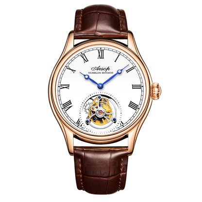 Aesop Real Flying Tourbillon Movement Mechanical Watches Luxury Watch for Men Skeleton Tourbillon Watch Sapphire Official Store