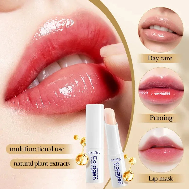 Collagen Moisturizing Lip Balm, Nourishing and Anti-Cracking,