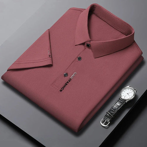 Men's Short Sleeve Solid Color Polo Shirt Breathable Comfortable