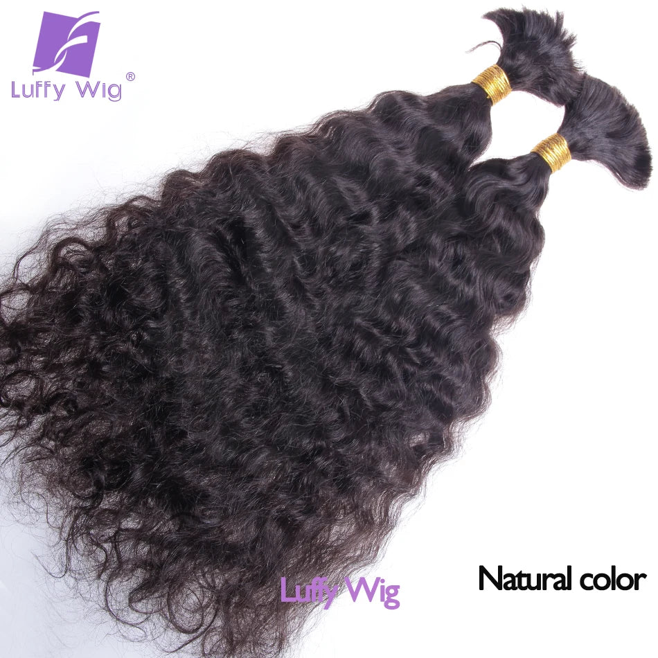 Bulk Human Hair For Braiding Curly Double Drawn Brazilian Remy No Weft Extensions Bohemian Boho Box Braids Hair For Black Women