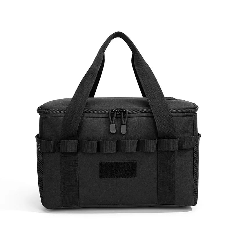 Outdoor Camping Tactical Bag - 14L Large Capacity Multi-Functional Tool & Picnic Gear Organizer with Multiple Compartments Black