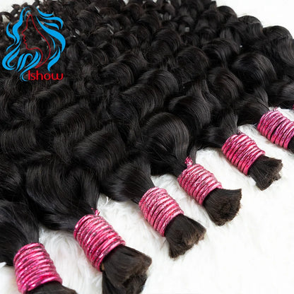 Human Hair Bulk Italian Curl No Weft Hair Bulk For Braiding Curly Hair Real Human Hair Indian Natural Black Human Hair Extension