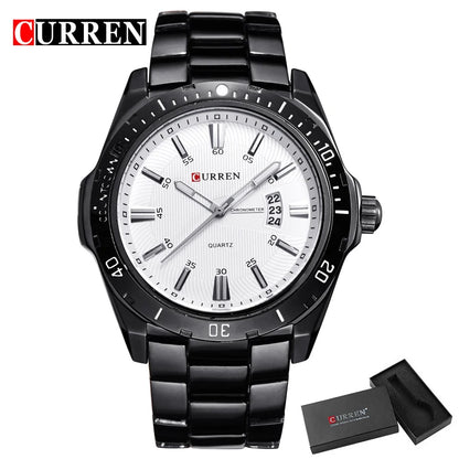 CURREN Fashion Men's Quartz Watch Stainless Steel Waterproof Luminous Man Watch Chronograph Date Multifunction Watches For Men