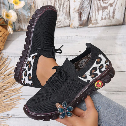 Plus Size 36-43 Shoes for Women Summer Women Mesh Breathable Comfortable Non-slip Flats Loafers Lace Up Sneakers Women