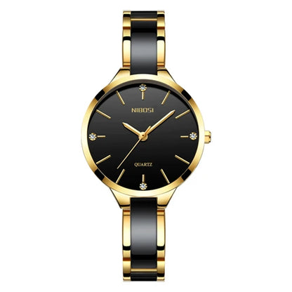 NIBOSI Fashion Women Watches Top Brand Luxury Ceramic Strap Rose Gold Watch Waterproof Ladies Quartz Wristwatch Relogio Feminino