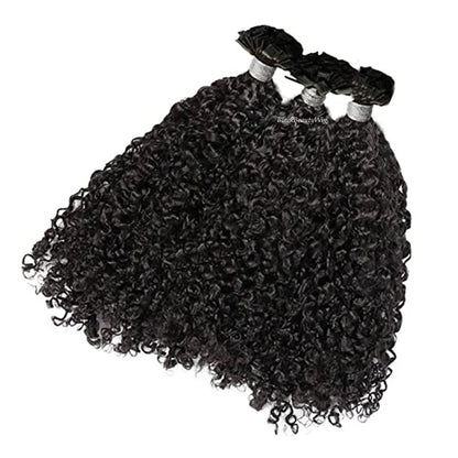 Curly Flat Tip Hair Extensions Malaysian Human Hair Pre Bonded K Tip Human Hair Extension Sassy Curly Keratin Fusion Hair 100Pcs