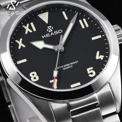 KEASO Top Men's Dive Watches MIYOTA 2035 Quartz Movement Sapphire C3 Luminous 200M Waterproof Sports 316L Solid Steel Watch