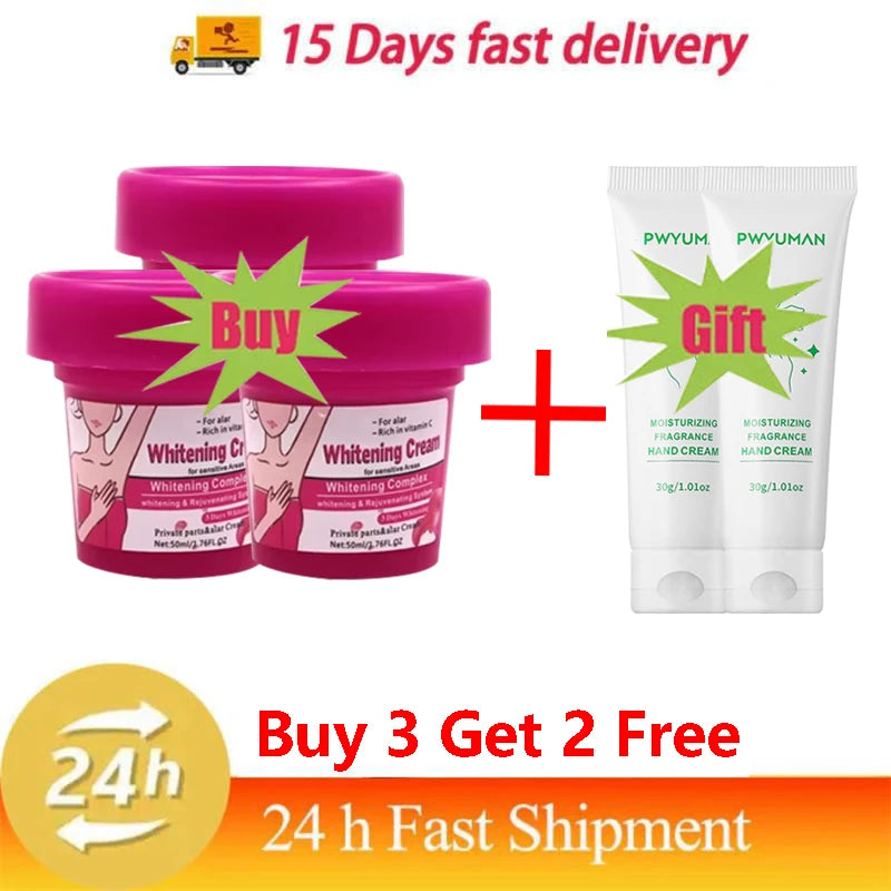 50ml Body Whitening Bleach Cream Brighten Underarm Elbow Knees Joint Removal Intimate Parts Dark Spots Melanin Snow Bleach Cream