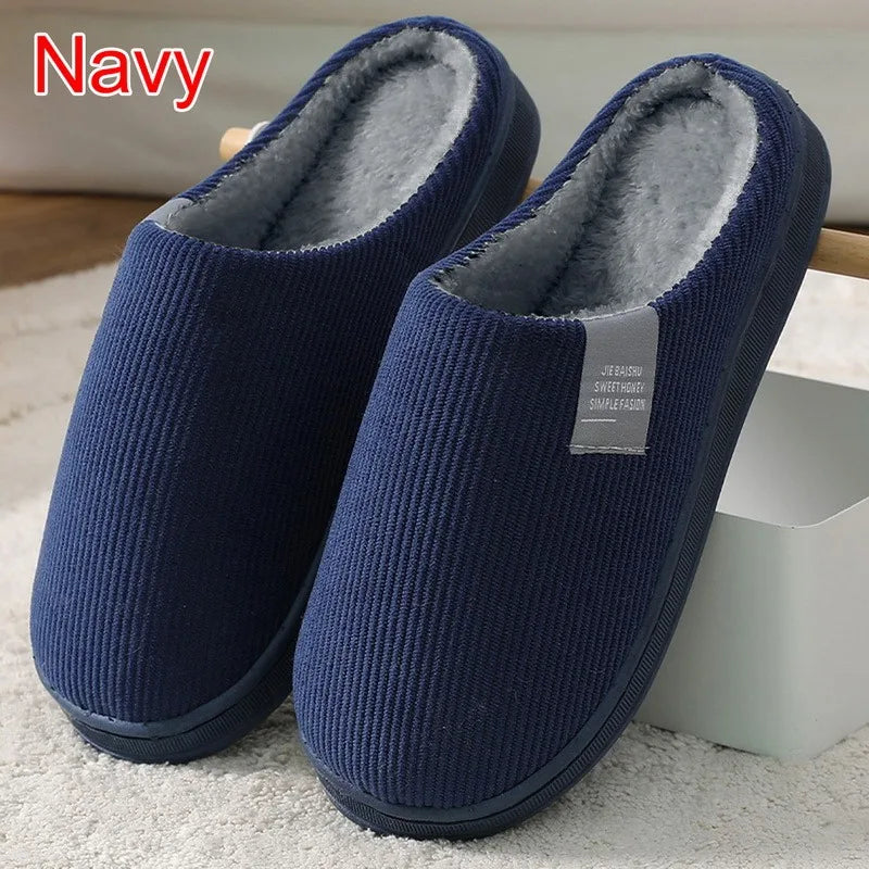 Winter Warm Fur Home Slippers Women Comfort Mute Non Slip Plush Slides Woman Solid Color Soft Sole Indoor Bedroom Slippers 2024