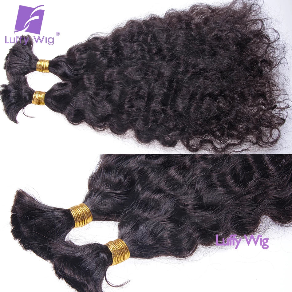Bulk Human Hair For Braiding Curly Double Drawn Brazilian Remy No Weft Extensions Bohemian Boho Box Braids Hair For Black Women