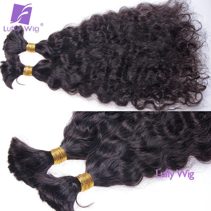 Bulk Human Hair For Braiding Curly Double Drawn Brazilian Remy No Weft Extensions Bohemian Boho Box Braids Hair For Black Women
