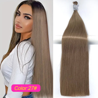 Human Hair Bulk No Weft Vietnamese Hair Virgin Remy Straight Hair Bulk 12-30inch 100g 100%  99j Real Natural Hair Extension Grey