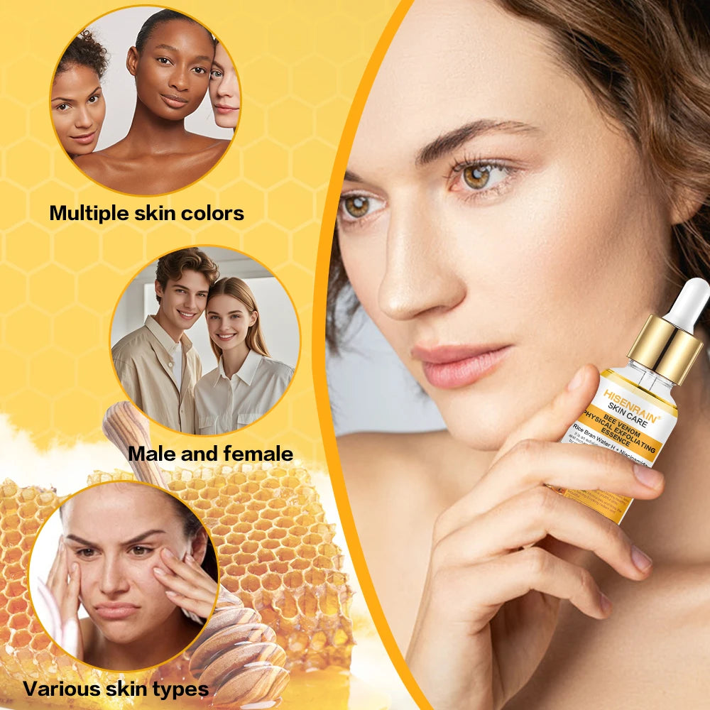 HISENRAIN Honey Niacinamide & Peptide Exfoliating Serum - Gentle Physical Face Scrub for Brightening, Hydrates & Smooths Skin.